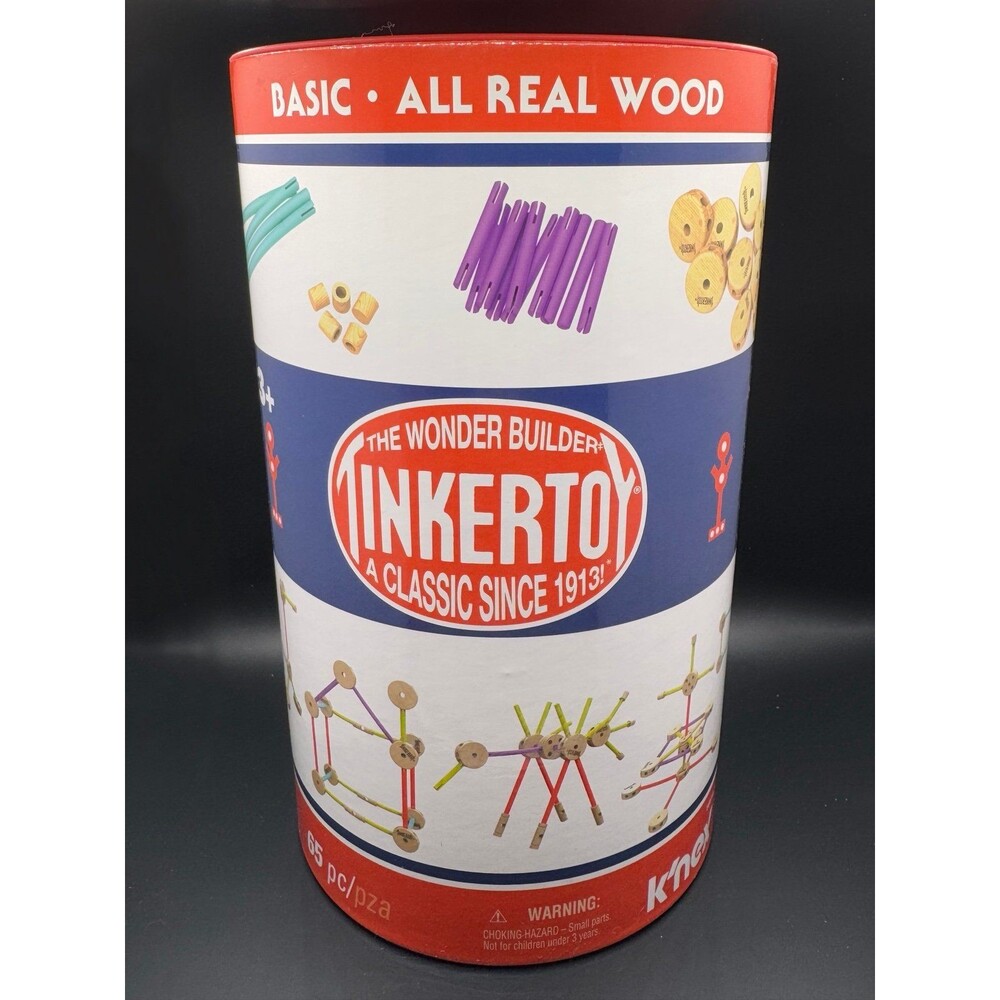 TINKERTOY 65 Wood Pieces Complete Set (Bx 17)